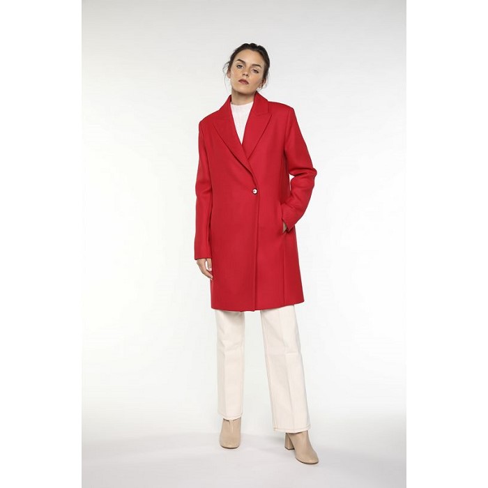 프랑스 코트브랜드 LENER [메종르네] Overcoat in red virgin wool for women 00616